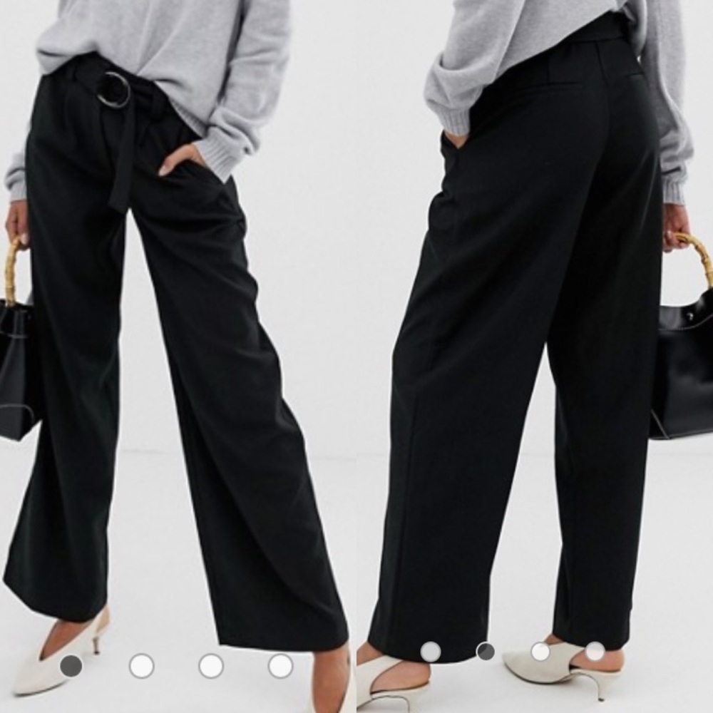 Black high waist wide leg pants